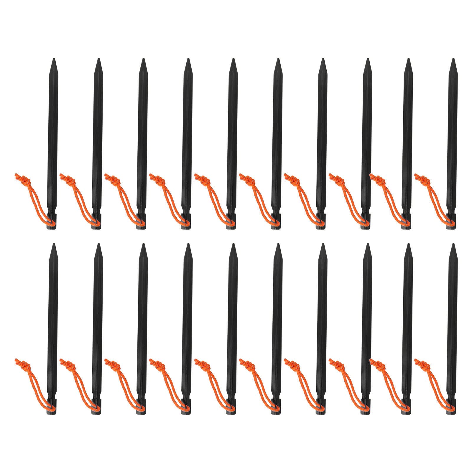 20 Pz Picchetti per Tenda a V in Lega di Alluminio, Picchetti da Campeggio Resistenti con Corde e Borsa, 23 cm per Tende, Tettoie e Giardino su Terreni Vari (Nera)