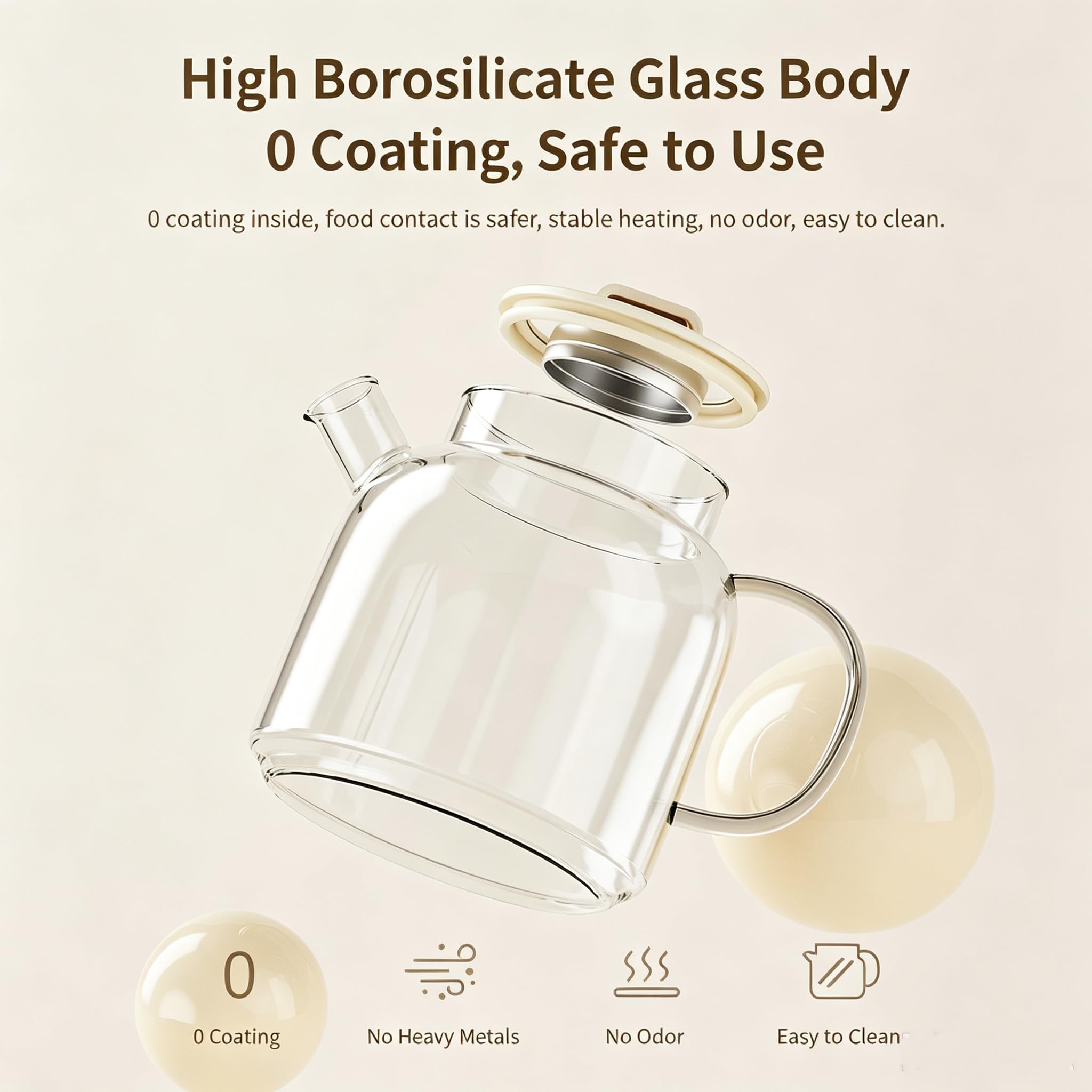 Hervidor Eléctrico 600w, Tetera De Vidrio Doméstica De 1,2 L Con Infusor