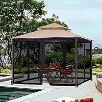 Vista 2 de Yescom Cortina de malla de repuesto universal para pared lateral con cremallera para carpa de 10 x 10 pies