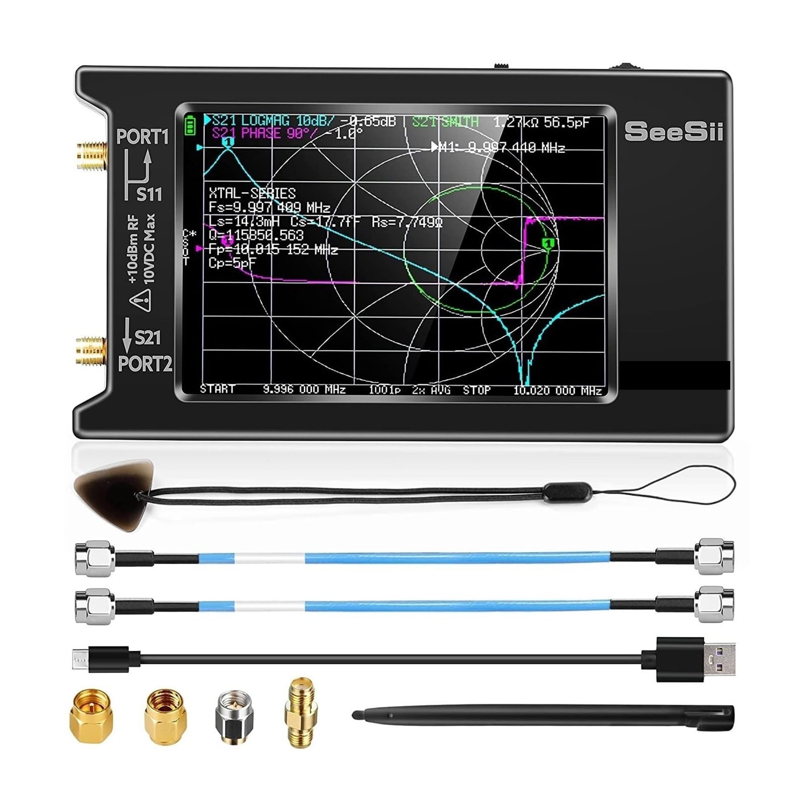 Analizator sieci wektorowych, Ulepszony 4-calowy analizator sieci wektorowej VNA 50 kHz-6,3 GHz, analizator antenowy HF, VHF, UHF, SWR, wersja HW 64-0,3 Pomiar parametrów S, SWR