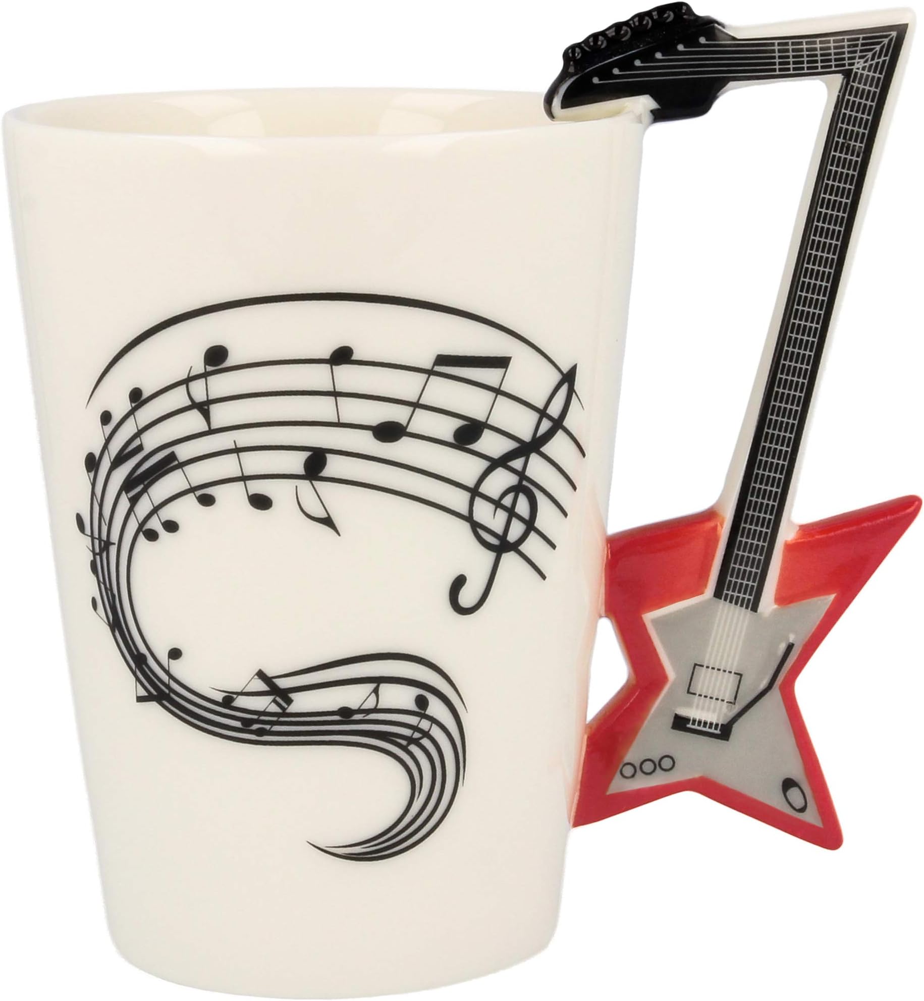 Froster Music Mug - Electric Guitar in Black Box, Shaped Handle Guitar Mug, 220 ml, Music Gift Cup