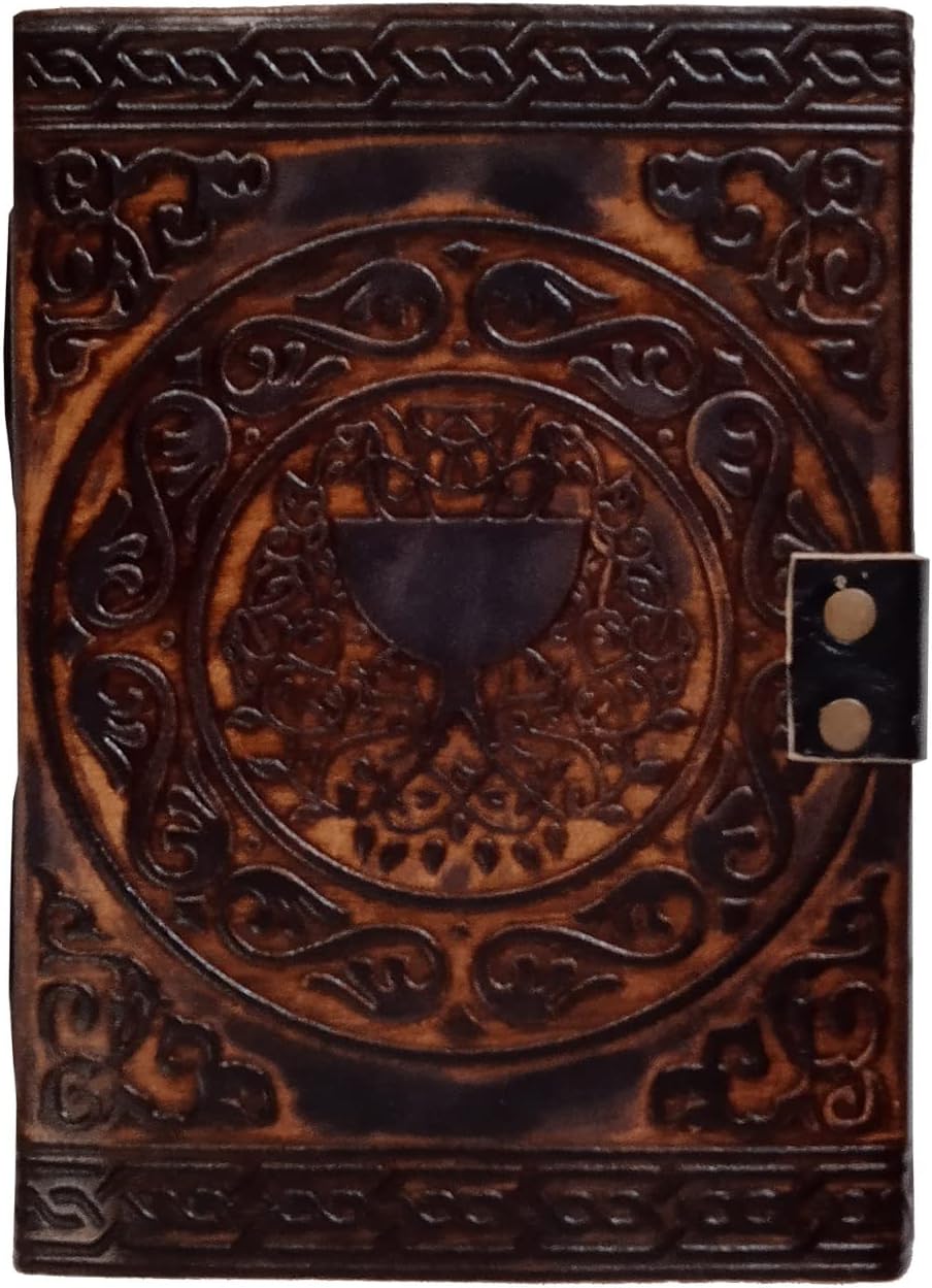 Purpledip Leather Journal 'Ancient Pentagram': Vintage Design Diary Notebook (12449)