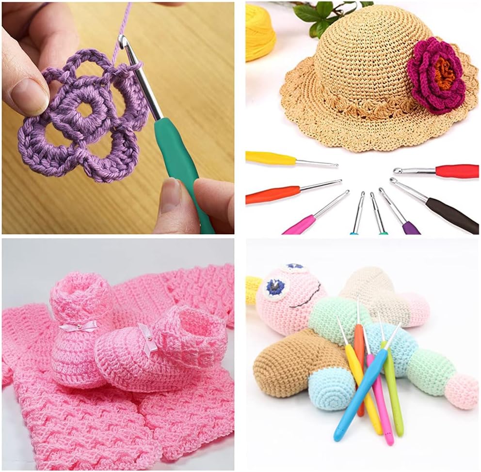 CFTfabMS 32Pcs Crochet Hooks Set,13 Sizes Crochet Hooks,Long Crochet Needles 2mm(B)-12mm(N)