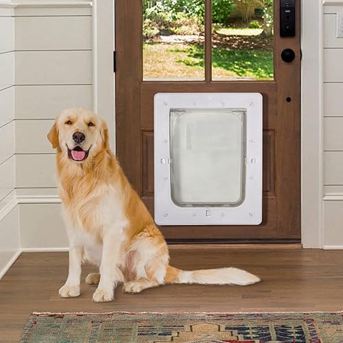 Miniatura 7 de Puerta para mascotas, puerta de plástico duradero para perros, marco interior de 16.7 x 11.7 pulgadas para perros grandes y mascotas, fácil