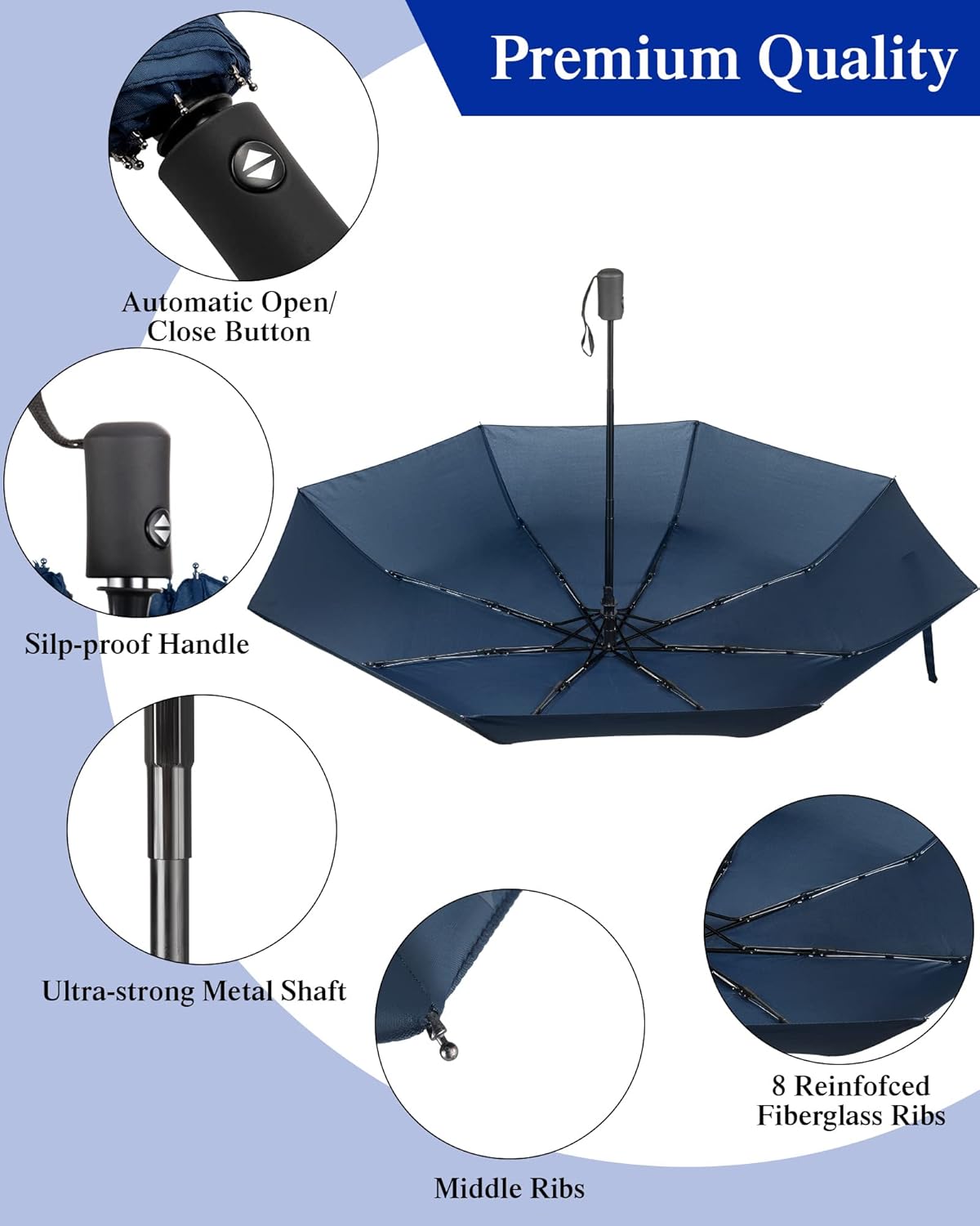 Wesiti 10 Pack Rain Umbrellas Bulk Automatic Open Close Collapsible Umbrella for Men Women - Image 3