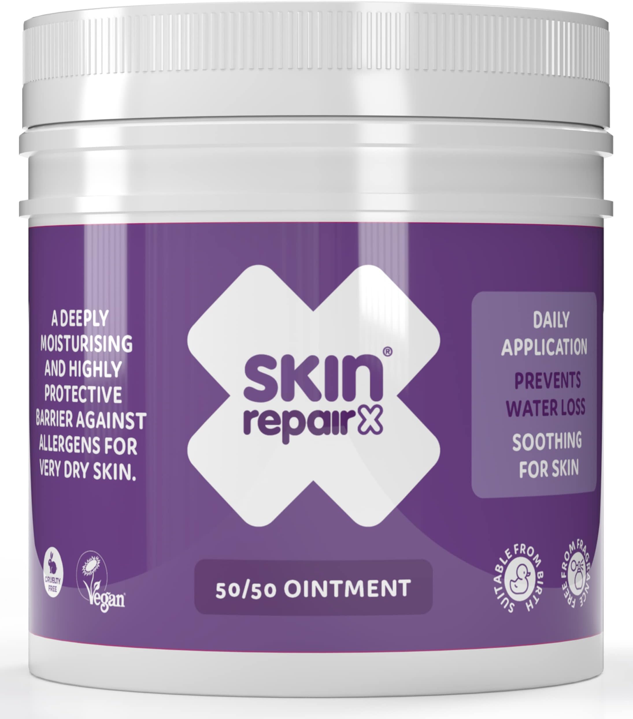 50/50 Ointment 500ml Protection for skin damaged by eczema, psoriasis. Vegan, Fragrance Free, Suitable from Birth