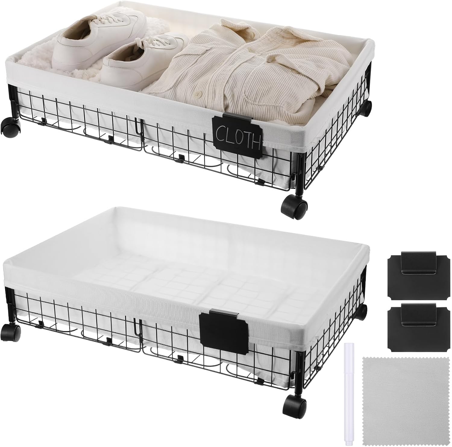Yaomiao 2 Sets Under Bed Storage Containers with Wheels