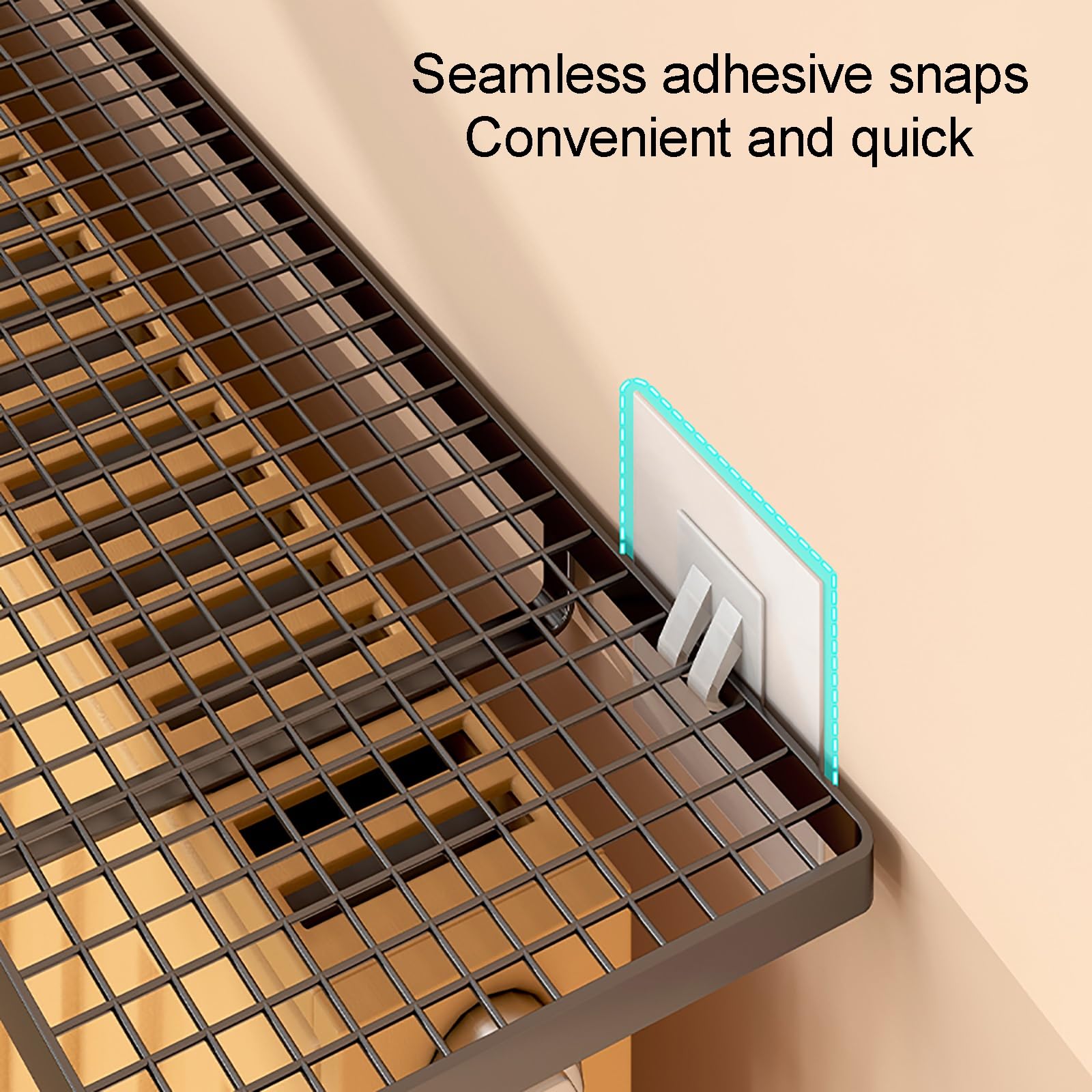 Estante Plegable para Radiador Estante Metálico de Pared Sin Necesidad de Taladrar Estantes Flotantes Encimera Moderna para Armario de Salón o Dormitorio(Black,55cm/21.6in)