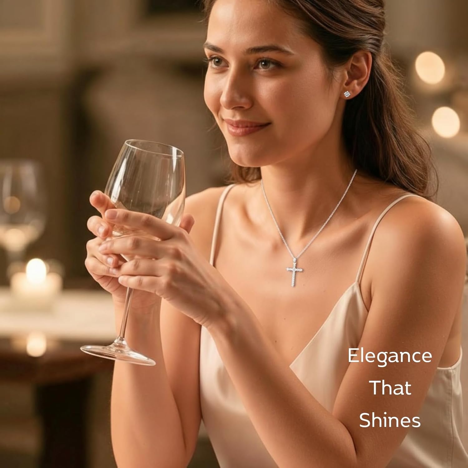 LOVE&LOVE Moissanite Stud Earrings for Women, 18K White Gold Plated Silver Earrings, Sparkly Hypoallergenic Gift for Her Birthday Anniversary Valentines - Image 9