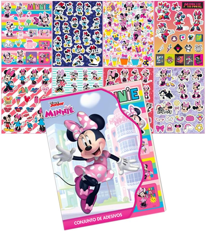 Conjunto de Adesivos c/ 8fls. Licenciado, Disney-Minnie