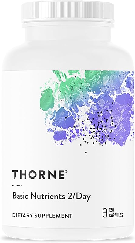 THORNE Basic Nutrients 2/Day, Vitamin & Mineral Formula, 120 Capsules | Comprehensive Daily Multi-Vitamin with Optimal Bioavailability, Gluten, Dairy & Soy-Free, NSF Contents Certified