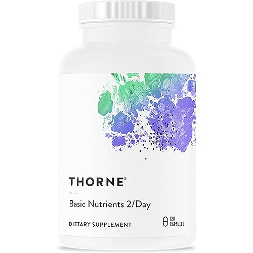THORNE - Basic Nutrients 2/Day - Comprehensive Daily Multi-Vitamin with Optimal Bioavailability - Vitamin & Mineral Formula - Third-Party Certified - Gluten, Dairy & Soy-Free - 120 Capsules