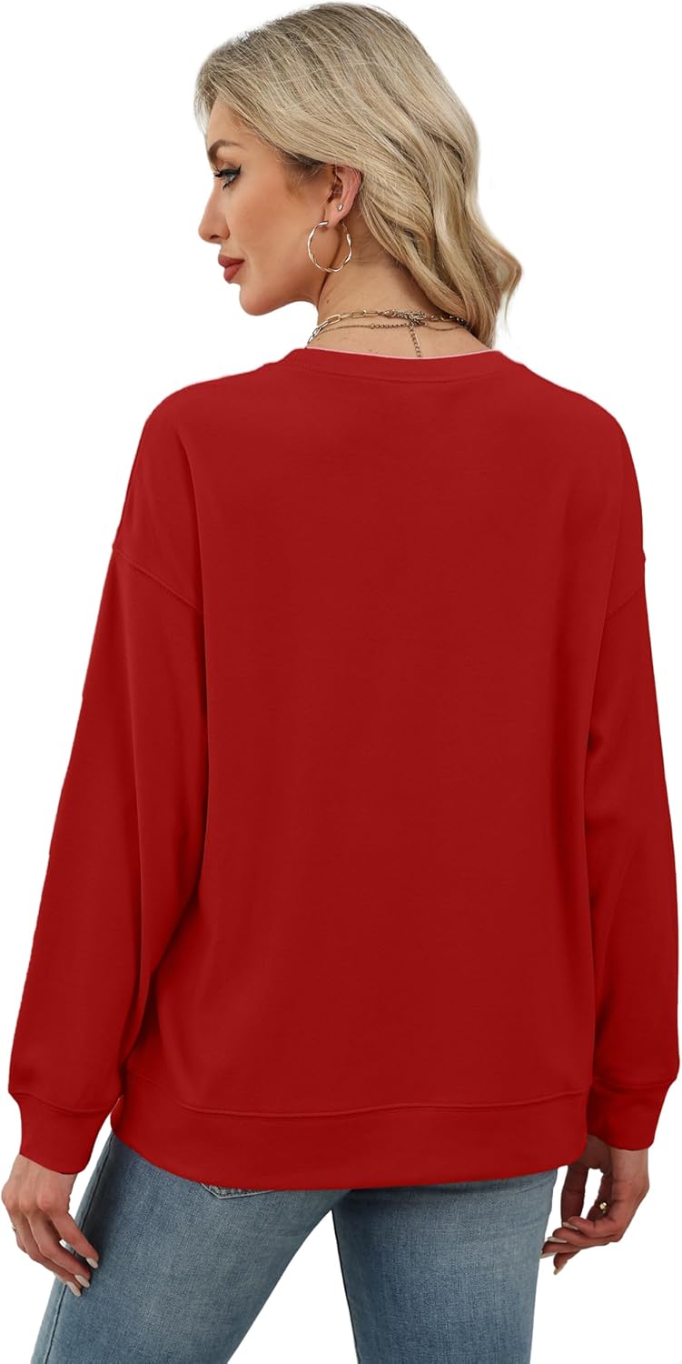 RUMIA Women's Crew Neck Sweatshirt Loose Pullover Long Sleeve Shirts Soft Tops for Women Fall Clothes 2025 - Image 5