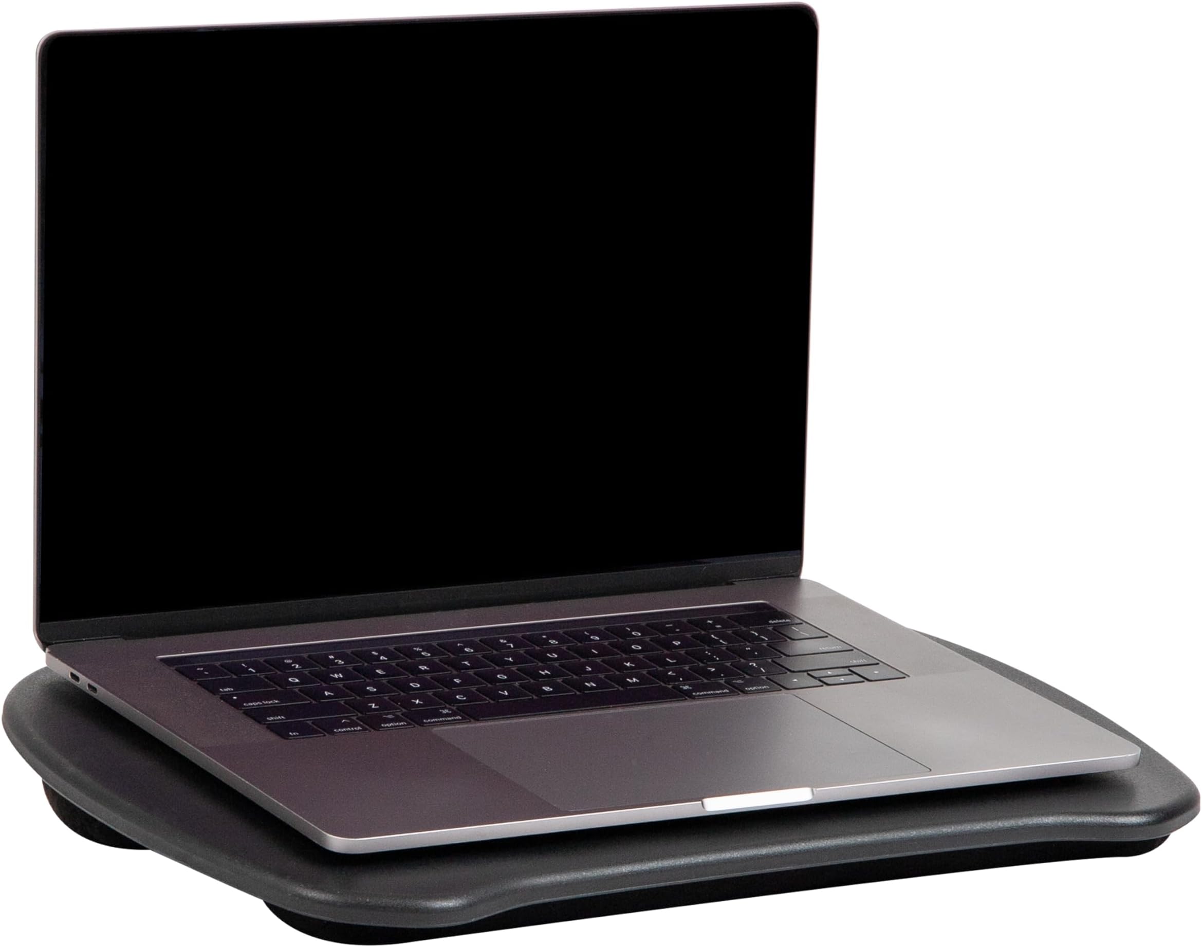 Lap Desk Laptop Stand, Bed Desk, Couch Lap Table, Cushion, Portable, Dorm, Plastic, 17"L x 12.5"W x 2.5"H, Black