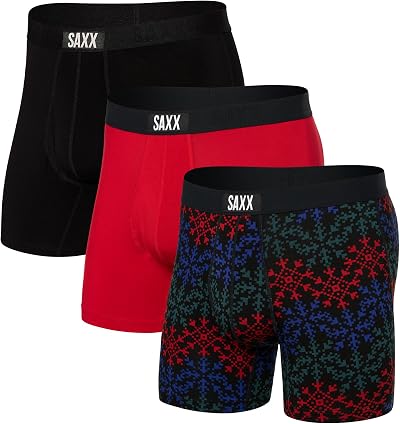SAXX Underwear Co. Men's Ultra Super Soft Boxer Brief Fly 3-Pack