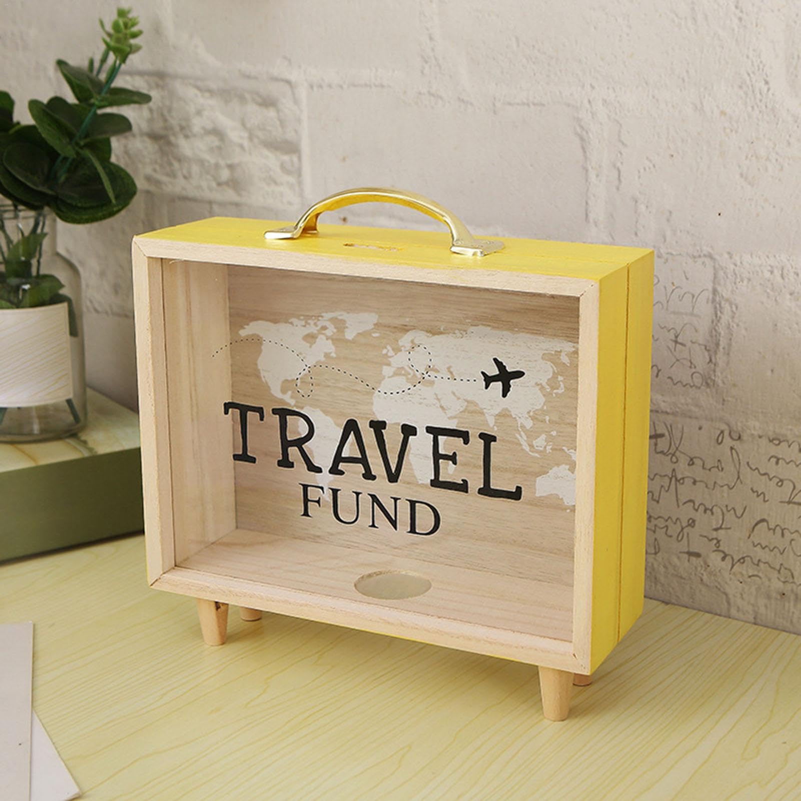 Amazon.co.jp: 貯金箱 - 貯金箱 | 旅行節約貯金箱 木製チケット