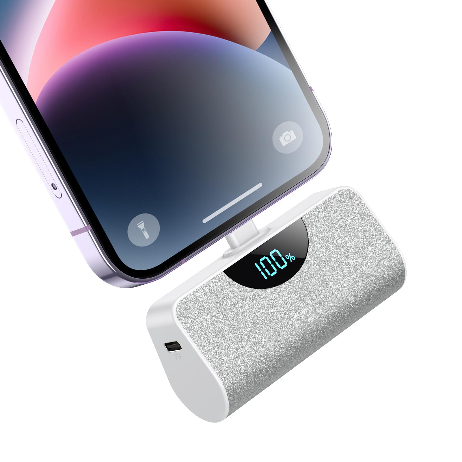 Mini Portable Charger Power Bank for iPhone, 5200mAh External Battery  Charging Bank, 20W PD Fast Charging Battery Pack Portable Phone Charger