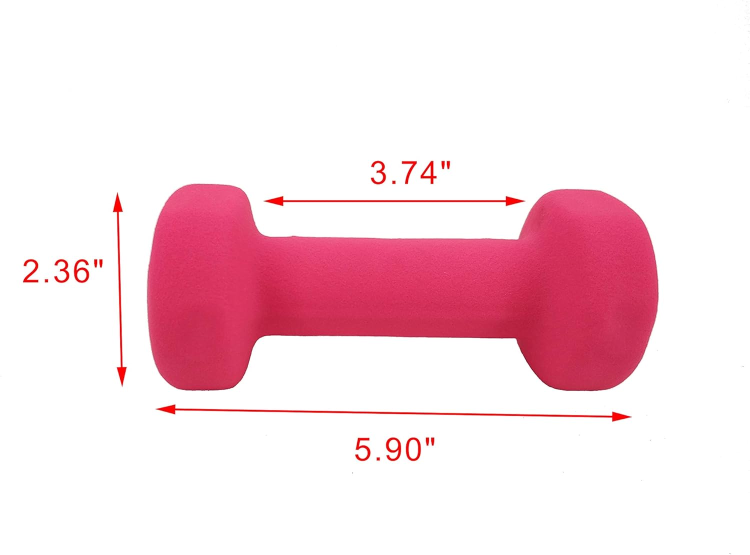 FixtureDisplays® Neoprene Coated Dumbbell Weights 3 Pound, Single, PINK 15207-3LB-1PC