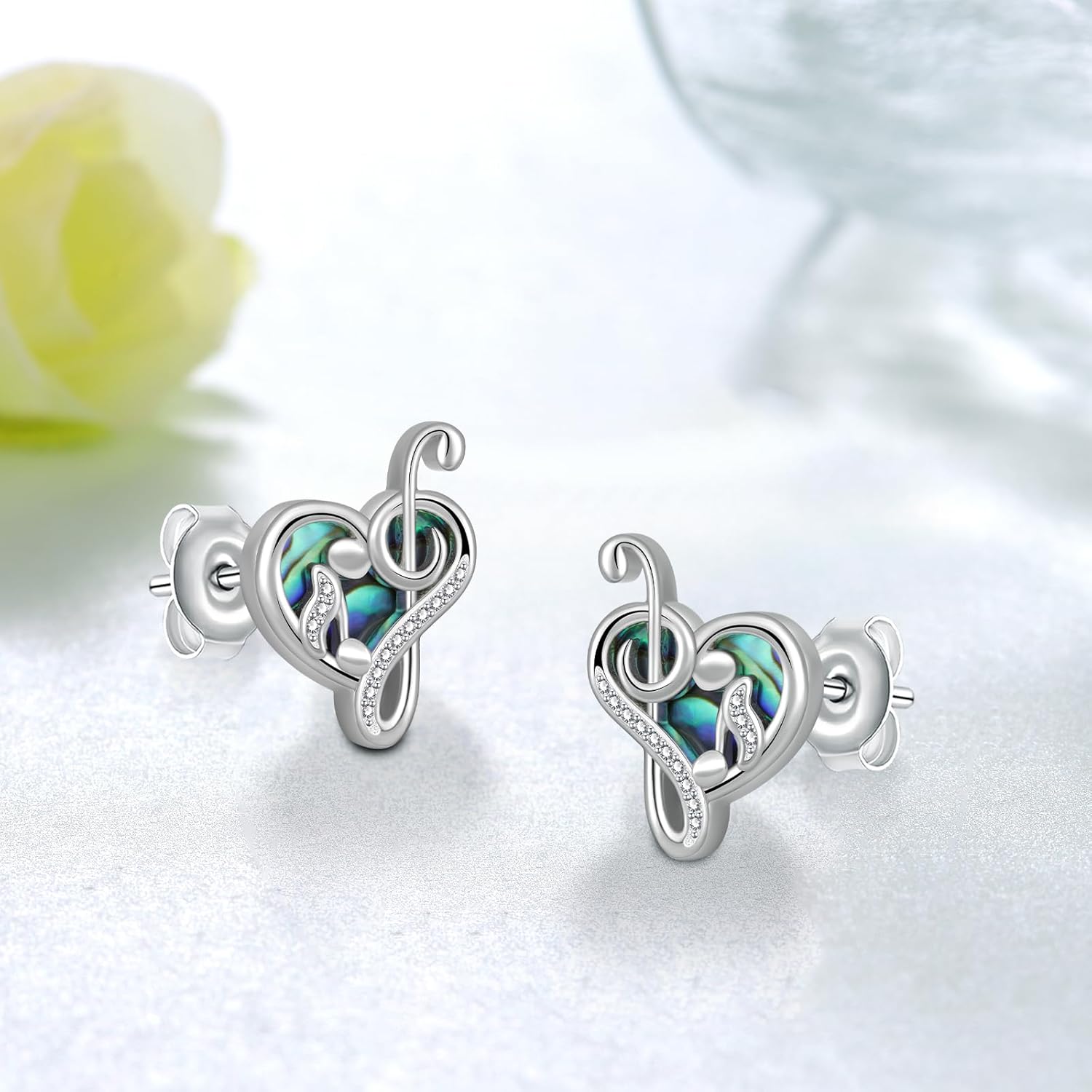 Music Note Earrings Sterling Silver Earrings for Women Music Jewelry Gifts for Women - Image 2