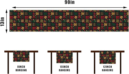 Miniatura 6 de Rvsticty Camino de mesa de lino negro con el mes de la historia negro mantel del mes de la historia negro decoraciones y suministros para el hogar y