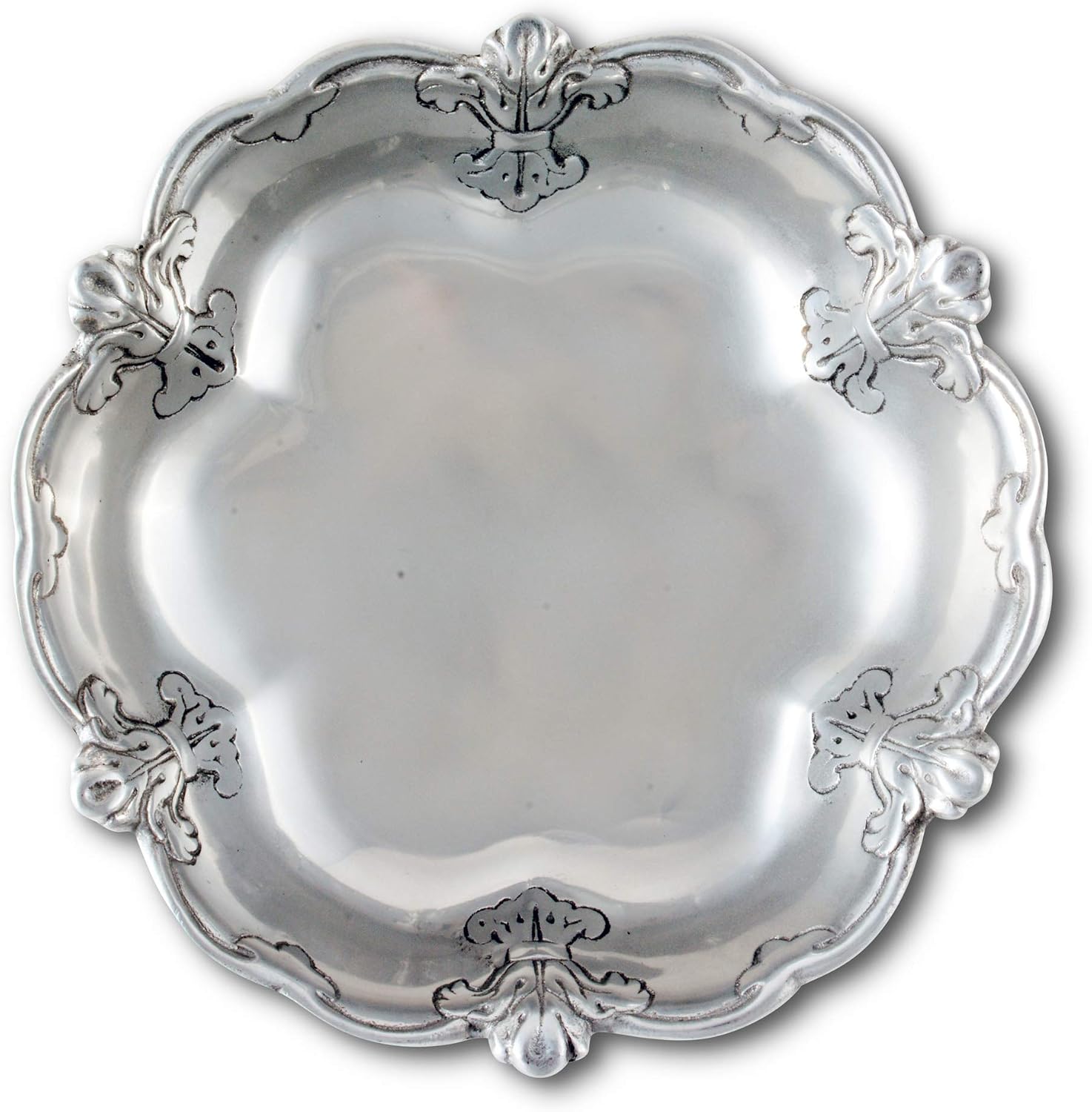 Arthur Court Designs Aluminum Fleur-De-Lis Serving Salad Food Bowl Classic Southern Style Décor 10 inch Diameter