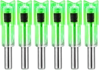 DEEPOWER Lighted Nocks for Crossbow Bolts 6-Pack Arrow Nocks for .300"/7.62mm Inside Diameter with ON/Off Switch Archery Nocks for Archery Hunting