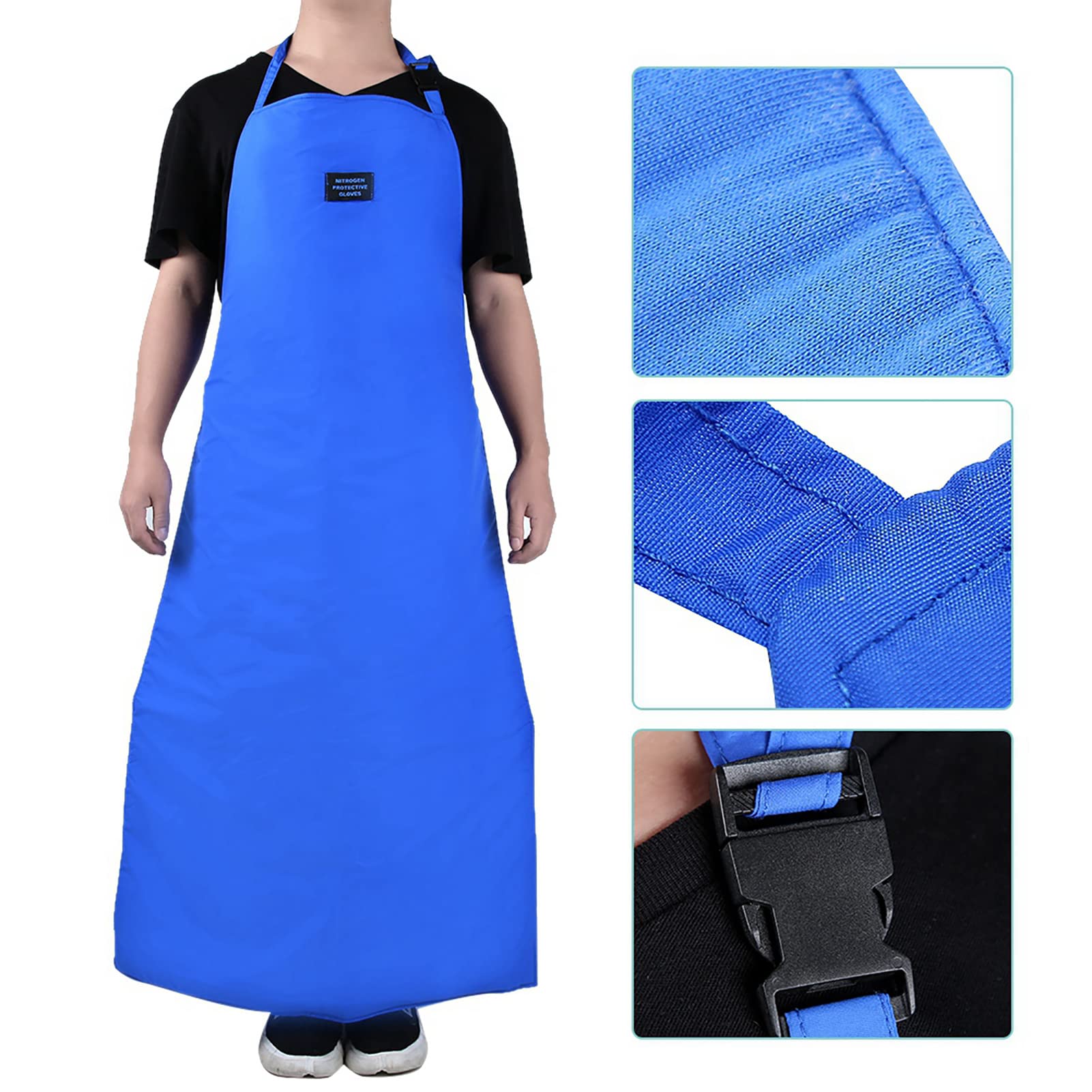 Asixxsix Grucciole Criogenico, Crio-apron Regolabile Leggero Blu, Azoto Liquido LN2 a Bassa Temperatura Protettiva, per i Lavoratori del Cure Aerospaziale di Biomedicina di Lavoro
