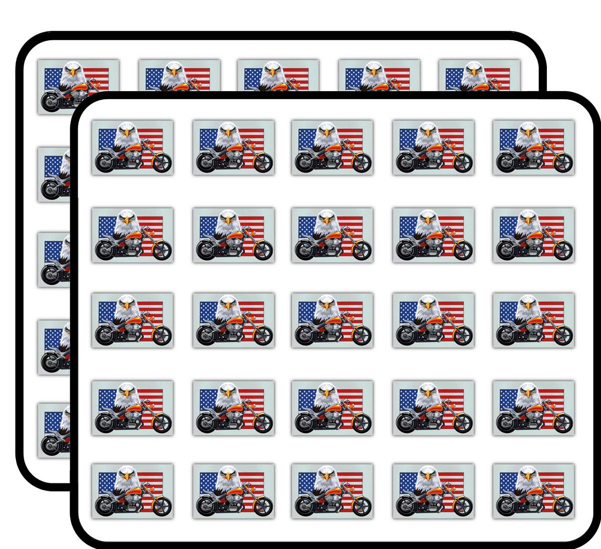 USA Flag Eagle Motorbike Decorative Scrapbooking Sticker Waterproof Vinyl Stickers for Water Bottle, Laptop & Phone Case – 50 Pack