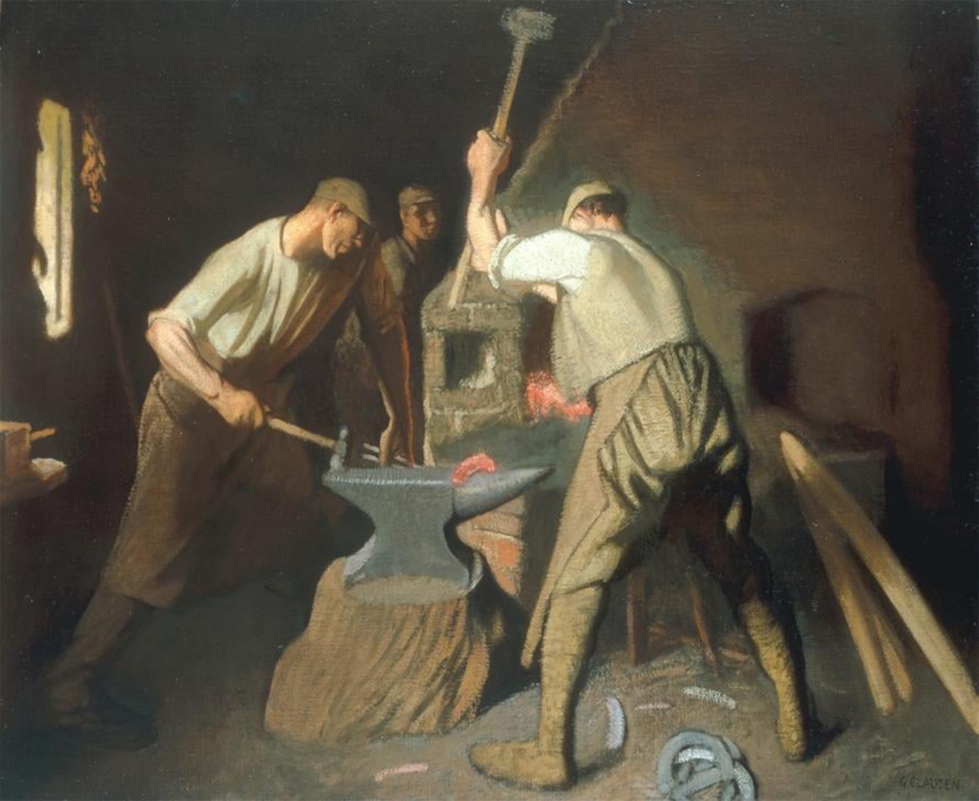 POSTERIIk Vintage Print Pop Art Landscape Artwork Our Blacksmith by George Clausen Art Prints for Office Home Decor 60x90cm