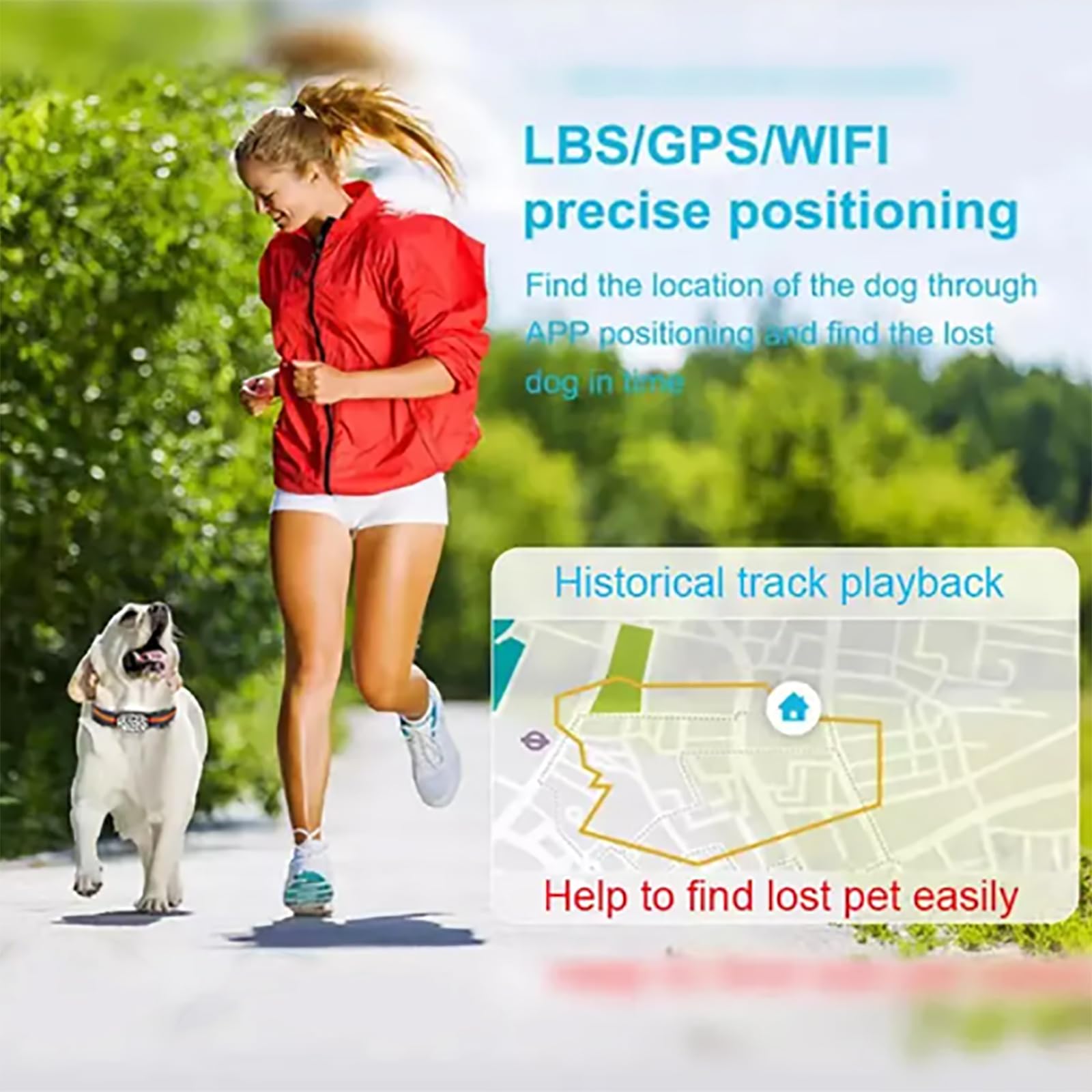 Rastreador GPS Para Perros, Localizador De Mascotas Con Collar, Diseño Resistente Al Agua, Múltiples Modos De Posicionamiento Y Rastreador De Actividad Inteligente, Funciona Con Cualquier Collar