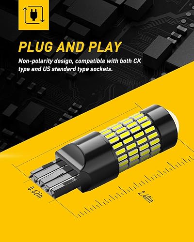 Miniatura 37 de Auxito Focos LED 3157 mejorados, rojo, 500% más brillantes, 3056, 3156, 3057, 4157, chip 102-SMD, proyector para luces de freno, freno trasero