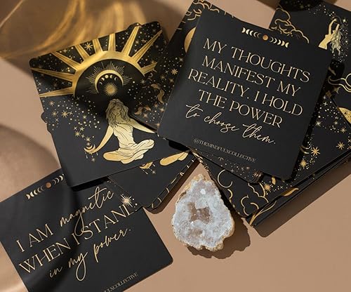 Miniatura 3 de Tarjetas de afirmación para mujeres 50 tarjetas de afirmaciones positivas. Tarjetas de oráculo de cuidado personal, cartas de afirmación diaria,