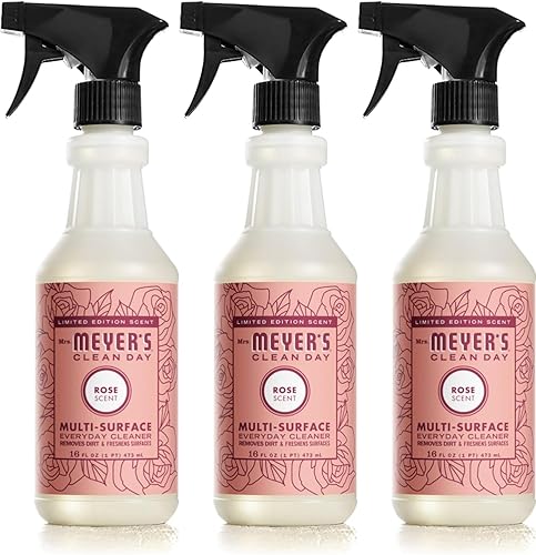 Mrs. Meyer's - Aerosol limpiador multisuperficie, solución de limpieza diaria para encimeras, suelos, paredes y más, edición limitada rosas, 16
