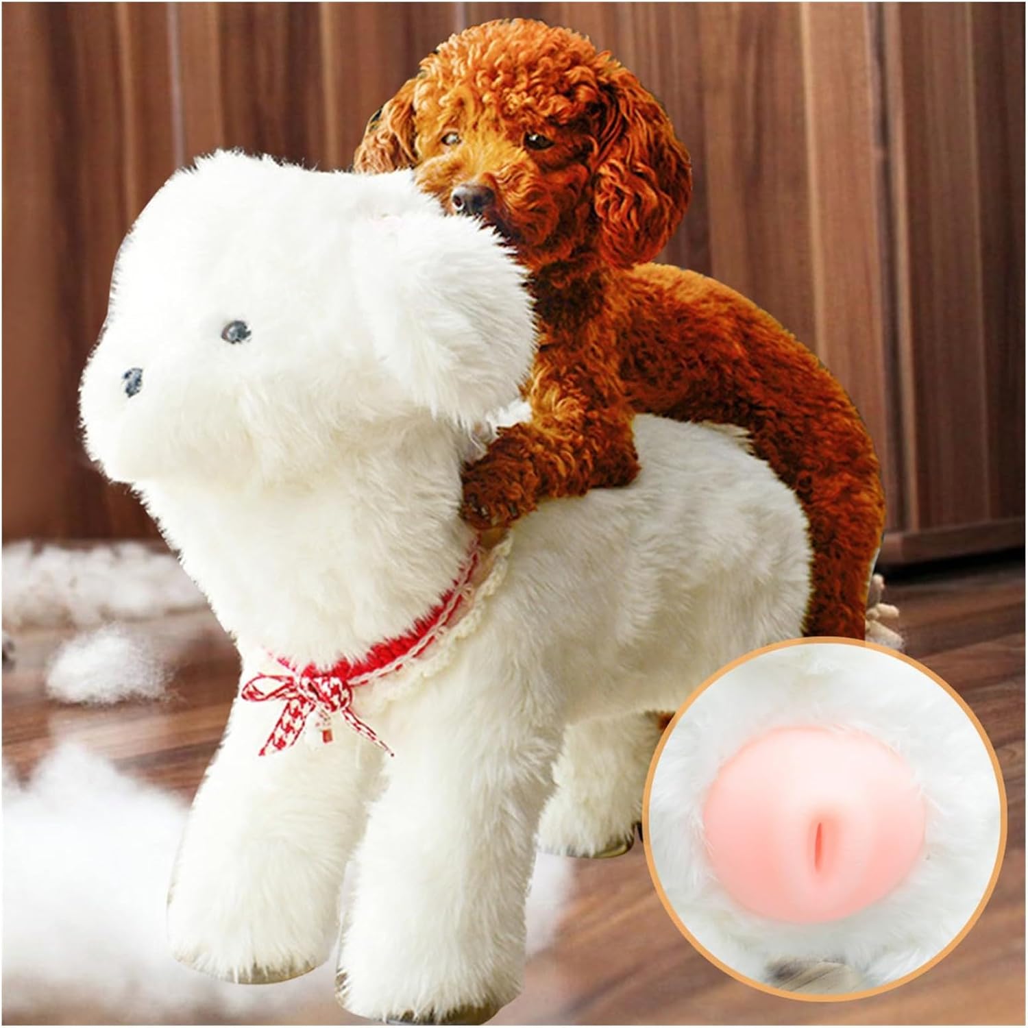 Male Pet Estrus Vent Dog Toys, Silicone Simulation Mating Pet Toy, Pet Dogs Interactive Plush Squeaky Toys, Plush Doll Bride for Dog Wedding Gift 25cm/9.8in