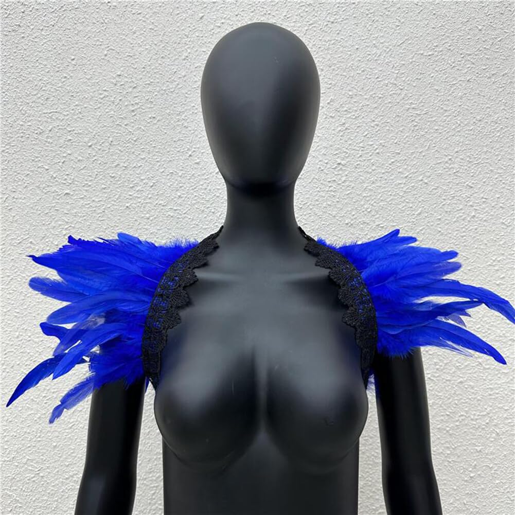 Ensemble Plume Corbeau Halloween – écharpe, Bracelets Et Boucles D'oreilles En Plumes Pour Adulte
