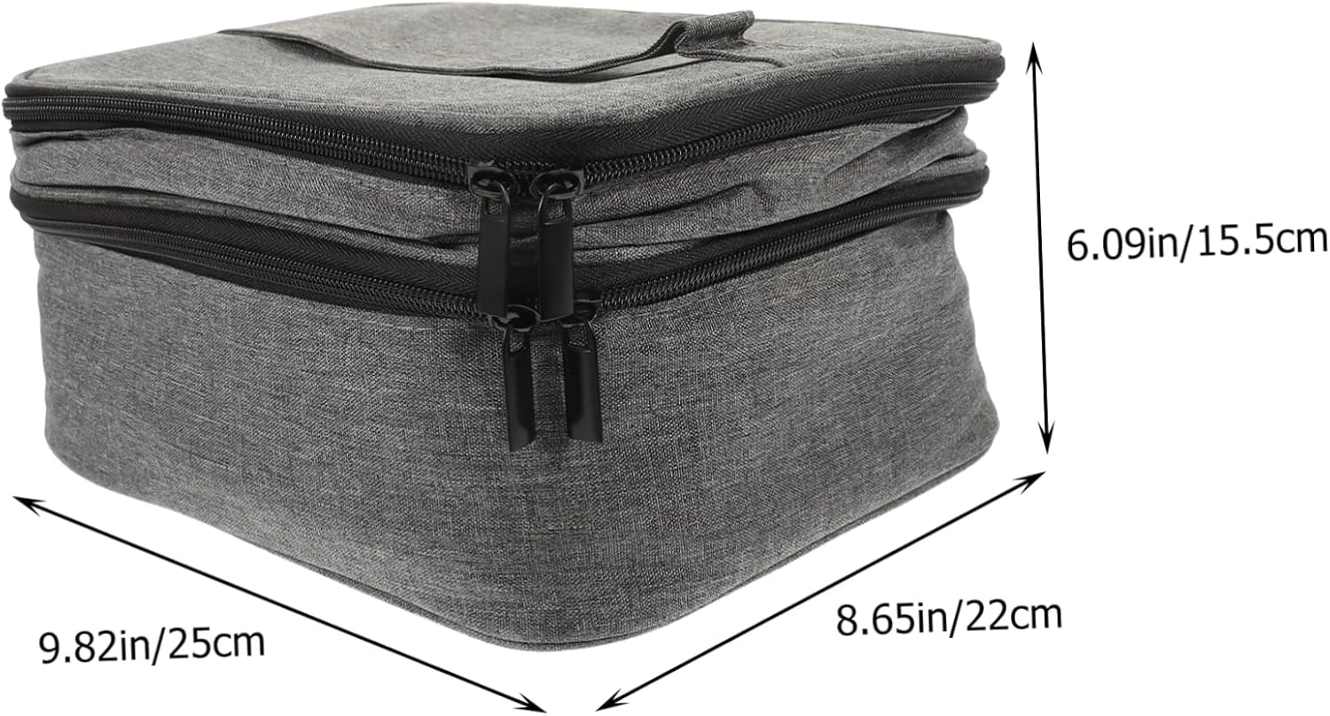 30grid Portable Nail Polish Organizer Bag with Compartment Design for Essential Oils Dual Layer Travel Case for Manicure Supplies for Women The