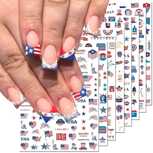 4th of July Nail Sticker - 8PCS/Set Independence Day Design