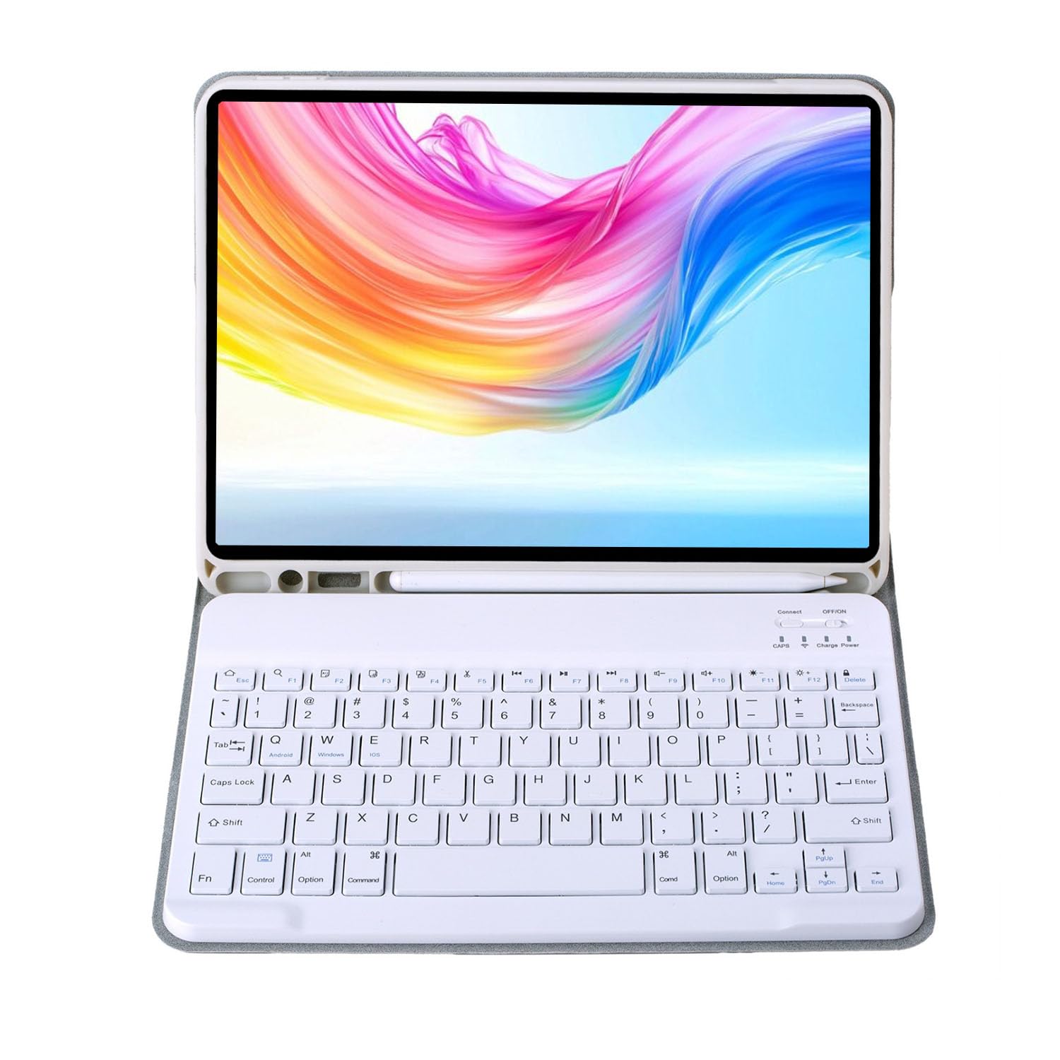Custodia con tastiera per Samsung Galaxy Tab A11+/A9 Plus 11" Tablet Cover tastiera magnetica rimovibile QWERTY per Tab A11+,grigio