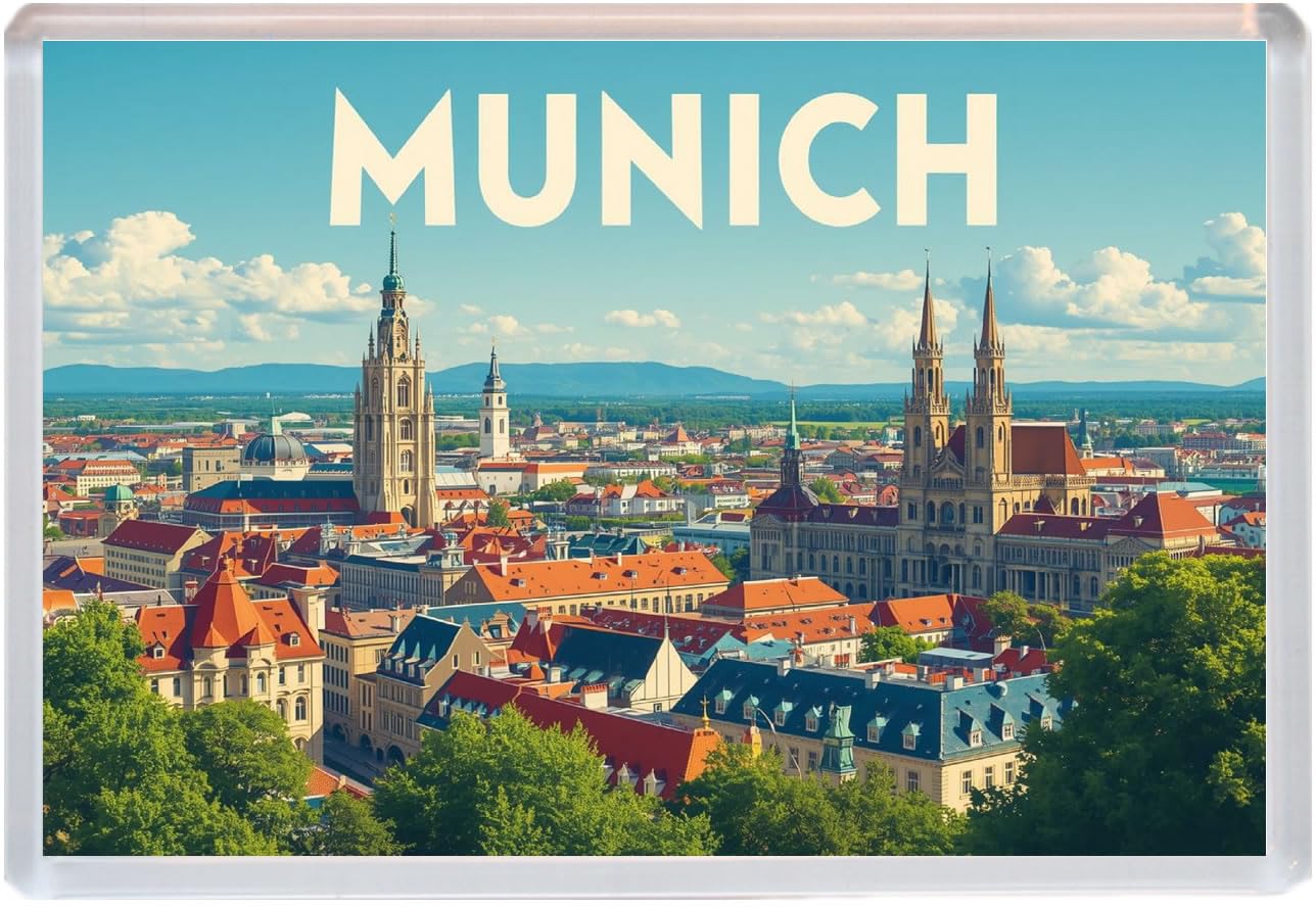 Baked Bean Store Multicolor Munich - Germany - Jumbo Artistic Fridge Magnet 96 X 67Mm Bbsfhm3159