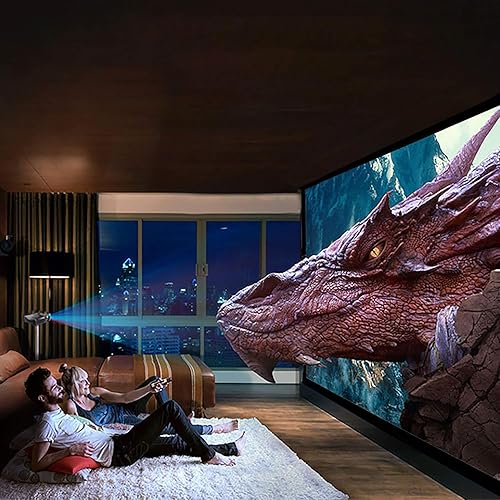 Miniatura 5 de NIERBO Pantalla de proyector de 200 pulgadas, luz ambiental de metal, rechaza 2.4 ganancia 3D, pantalla de películas 169 para cine en casa, patio,