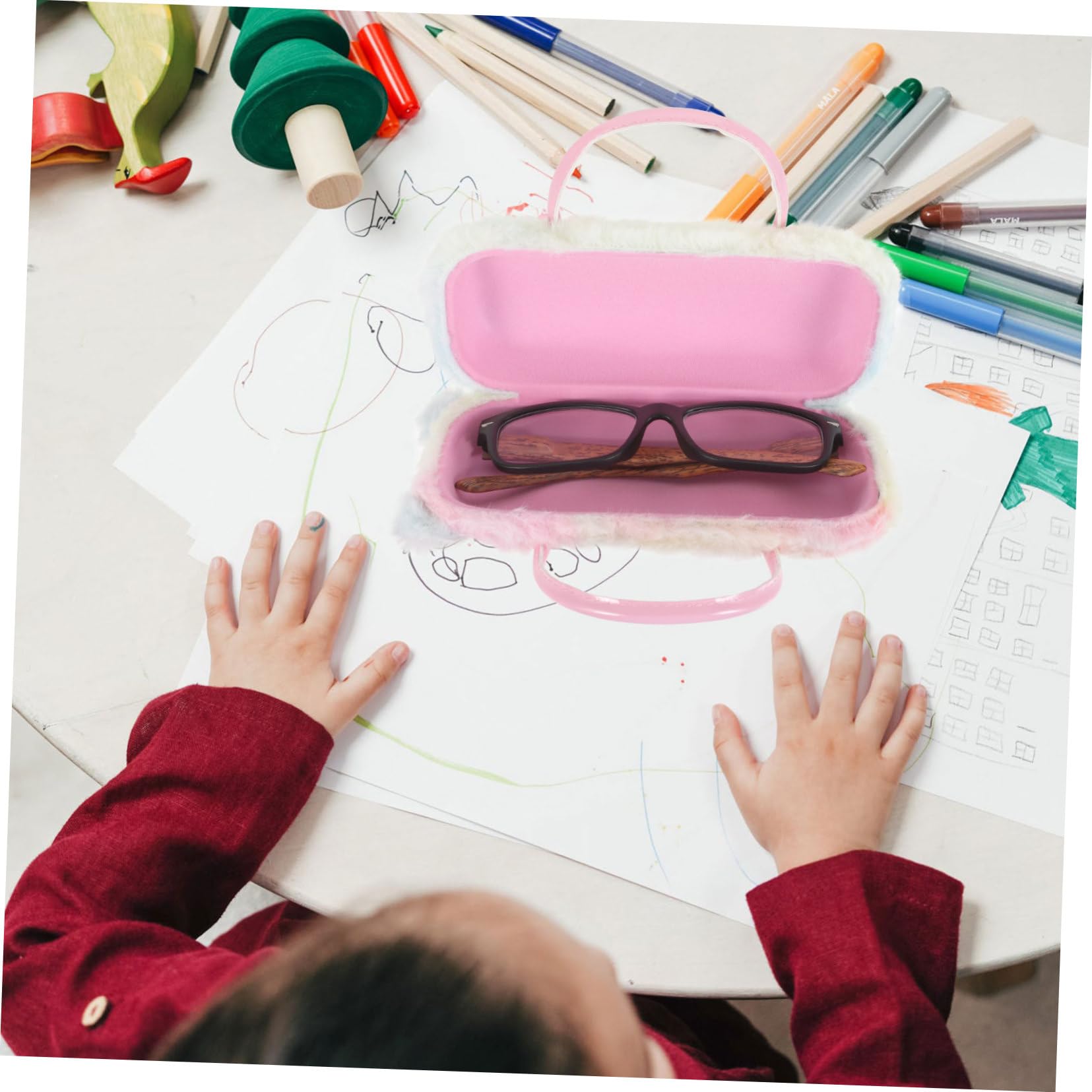 5stücke Plüsch Brillenetui Bärenform Kinderfreundlicher Eyeglasses Farbenfrohe Aufbewahrung Für Sonnenbrillen Und Brillen Für Mädchen Und Jungen Tragbar Und Praktisch