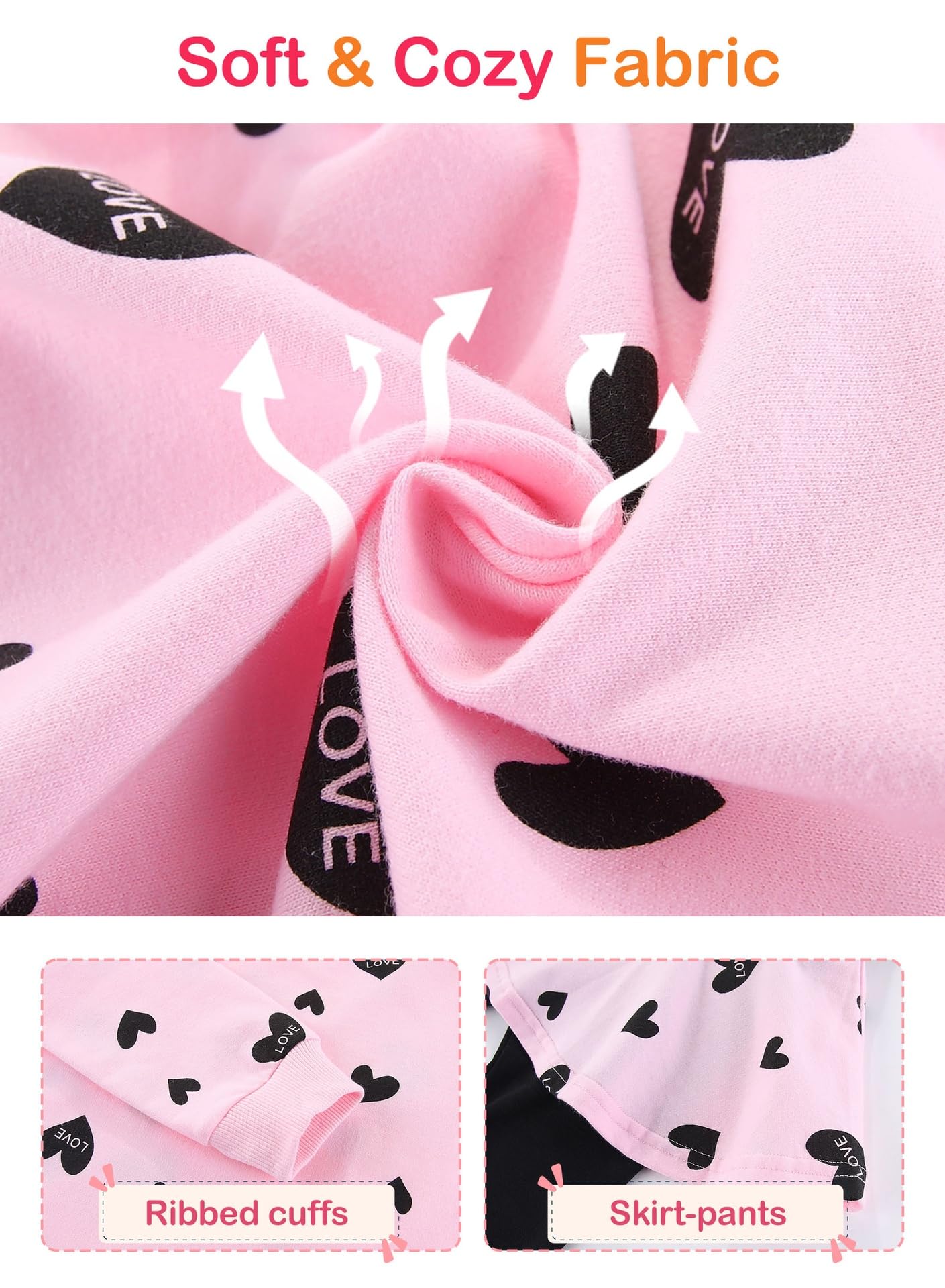 Niedliches Kleidungsset für Kleinkinder, Babys, Mädchen, langärmeliges T-Shirt und Hose