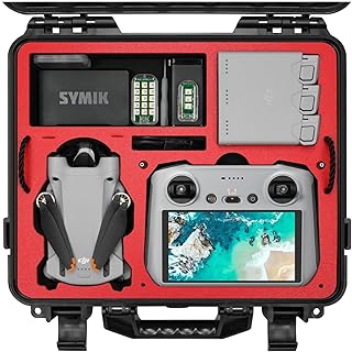 A310-MM3DL Mini 3 Pro Dual Layer Waterproof Hard Carrying Case for DJI Mini 3 Pro/Mini 3 /Fly More Combo, Fits DJI RC/RC-N1 Remote, Tablet Holder, Landing Pad, Accessories