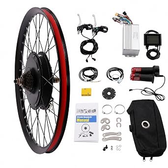 72V 2000W Rear Wheel Ebike Conversion Kit, 9-Gear Speeds Electric Bike Kit for Electric Bike 29in Rear Wheel Electric Bicycle Conversion Kit with Mutifunction LCD, Black | 9-Gear Speeds Electric Bike Kit for Electric Bike Rear Wheel Electric Bicycle Conversion Kit with Mutifunction LCD