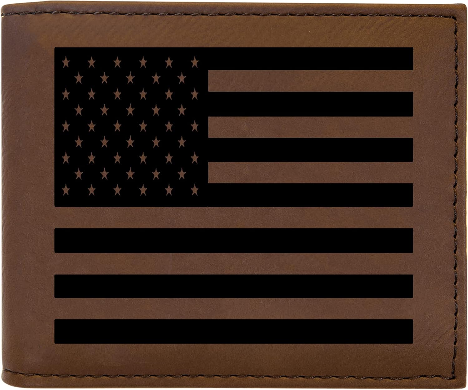 Rogue River Tactical USA American Flag Men's Leather Bifold Wallet RFID Gift For Him Dad Father United States Billfold Patriotic