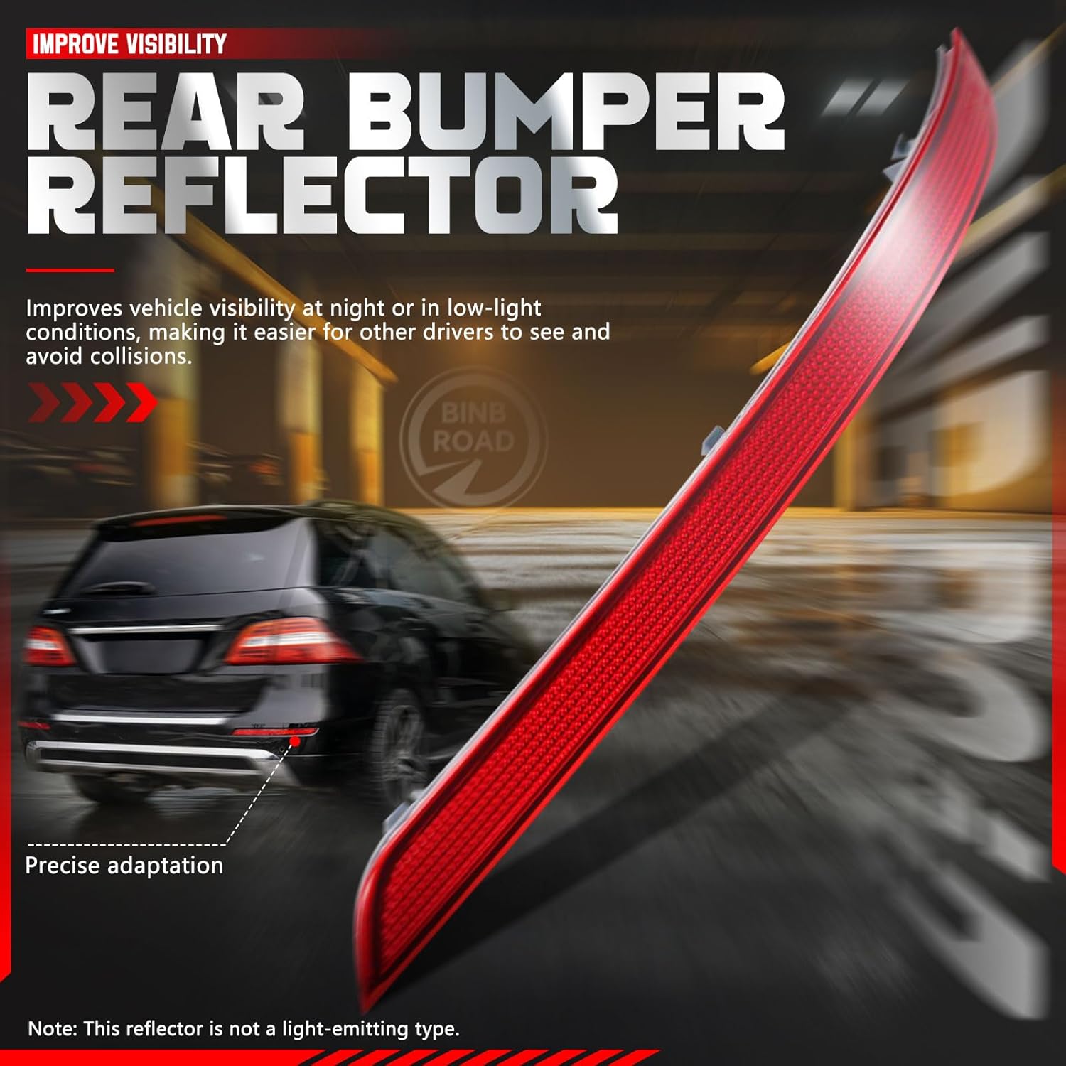 Right Rear Bumper Reflector Passenger Side 1668200174 Compatible with Mercedes Benz ML350 ML400 GLE350 GLE400
