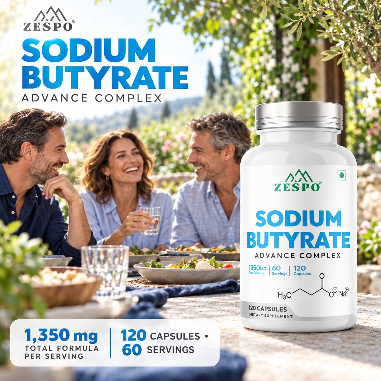 Zespo Micro-Encapsulated Sodium Butyrate 1000mg Postbiotic 120 Vegan Caps — Amazon image 2