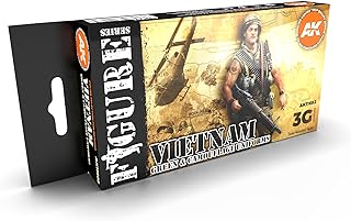 AK Interactive 3G Vietnam Green And Camouflage Colors - Plastic Modelling Paints & Accessories, Item # AK-11682