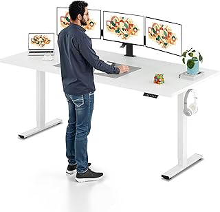 SANODESK Electric Standing Desk 79 x 32 Inches Height Adjustable Stand U...