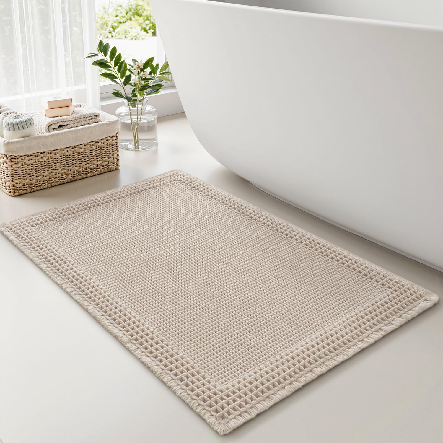 RESARE Waffle Bath Mat 17x24